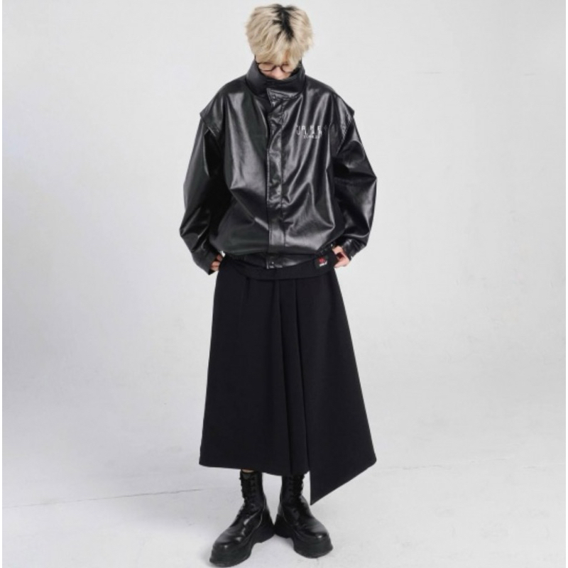 Quần váy Unisex Zune,zx, ống rộng đen phong cách Nhật Bản, Mikazuki Pant
