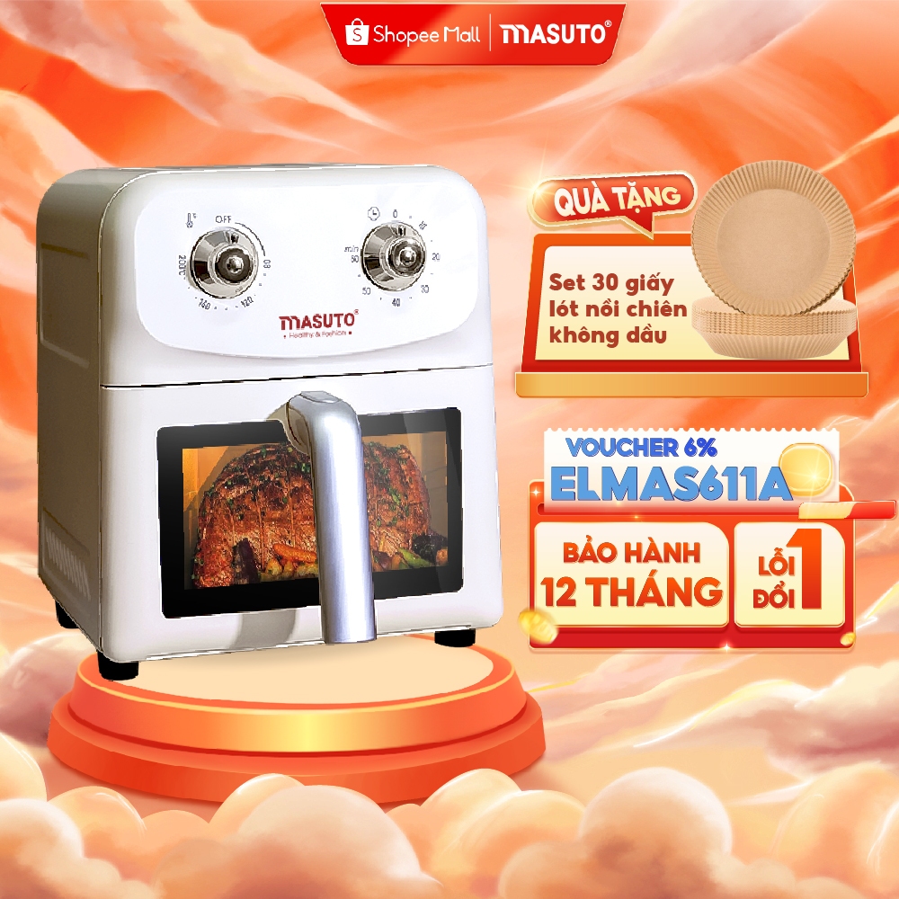Nồi Chiên Không Dầu Masuto MSChef 6L 1500W Đa Năng Dễ Vệ Sinh An Toàn