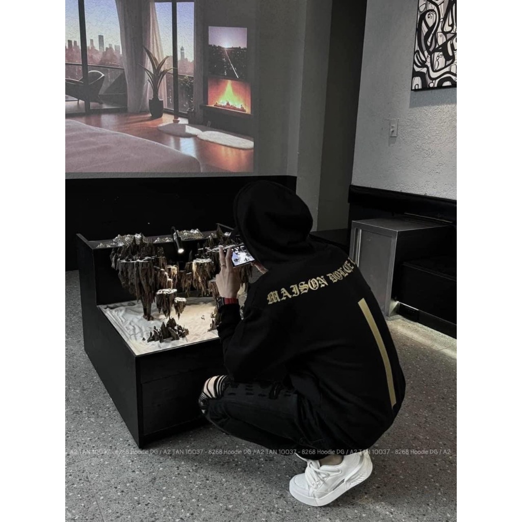 Áo Hoodie Basic in chữ nhũ kim tuyến Áo Hoodie nam nữ  mữ 2 lop form rộng