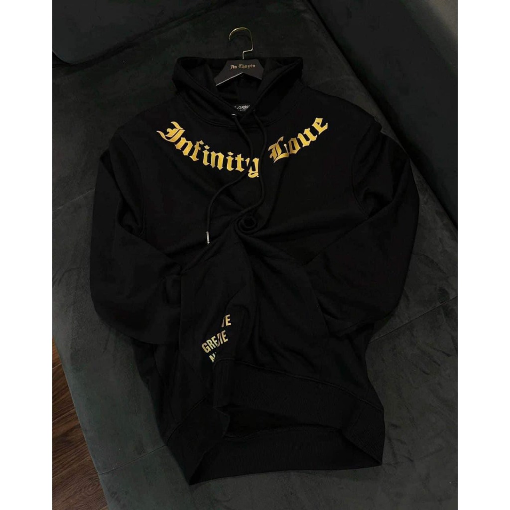 Áo Hoodie Basic in chữ nhũ kim tuyến Áo Hoodie nam nữ  mữ 2 lop form rộng