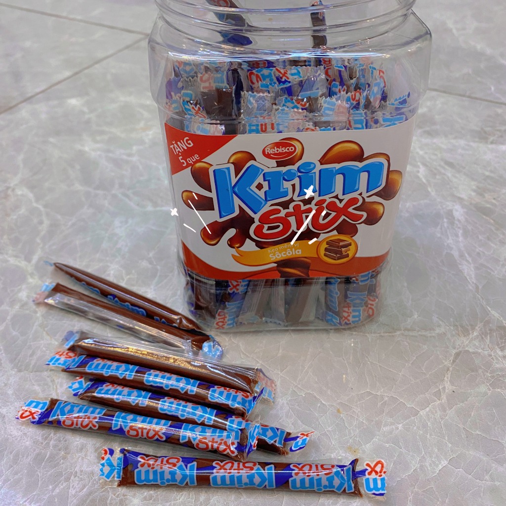 THANH KẸO MỀM KRIM STIX VỊ  SOCOLA I HŨ 100 QUE