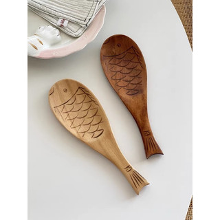[sẵn] MUÔI, THÌA GỖ CON CÁ, Muôi cơm gỗ phong cách cổ điển, vintage độc đáo