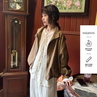  Áo Khoác Magenta Ichiharu dáng lửng vai xuôi áo hai lớp form oversize 