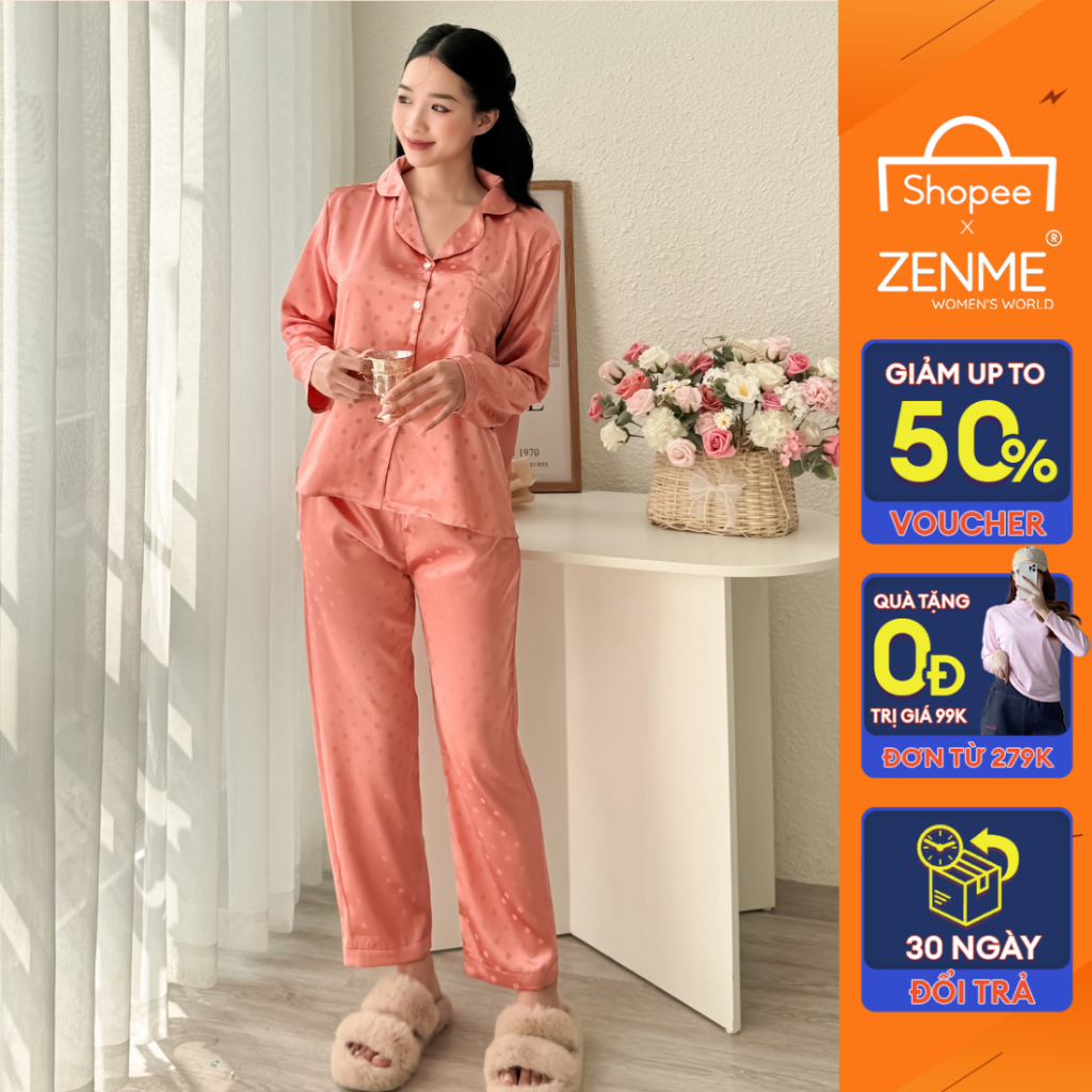 Đồ bộ mặc nhà Zen Me Women's World pijama nữ tay dài quần dài PJDD1023