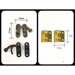 Bản lề mini Khóa giả cổ Khóa hộp Khóa cài Phụ kiện thủ công đồ gỗ handmade