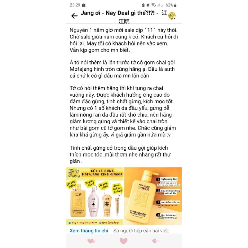 Gội xả gừng King Ginger Mofajang