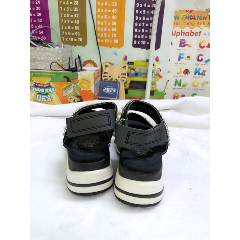 Giày sandal nữ kiểu bánh mì cao 5p size 37, 2hand, new 95%