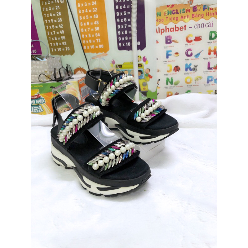 Giày sandal nữ kiểu bánh mì cao 5p size 37, 2hand, new 95%