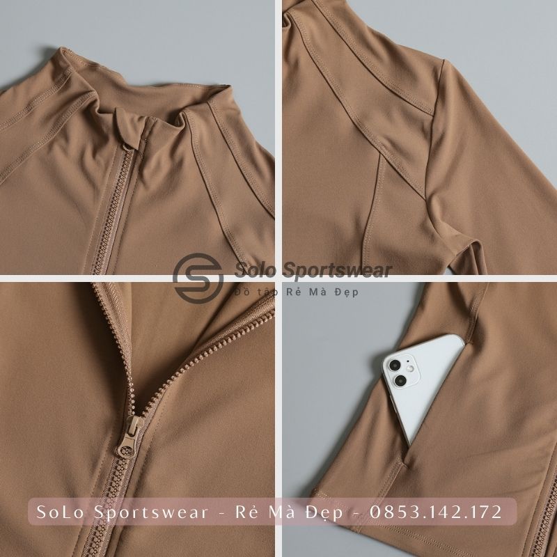 Áo Khoác Gym Yoga Ôm Body CÓ TÚI Thể Thao Nữ ❤️𝑯𝑨̀𝑵𝑮 𝑿𝑰̣𝑵❤️ Thun POLYCo Giãn Siêu Tôn Dáng Thoải Mái 𝙎𝙤𝙡𝙤 𝙎𝙥𝙤𝙧𝙩𝙨𝙬𝙚𝙖𝙧 308