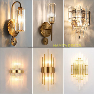 Đèn gắn tường pha lê trang trí phòng ngủ, hành lang và cầu thang DGT505 - Kèm bóng led 3 chế độ màu