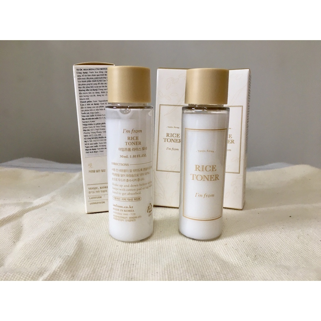 Nước Hoa Hồng I'M From Rice Toner Làm Sáng Da