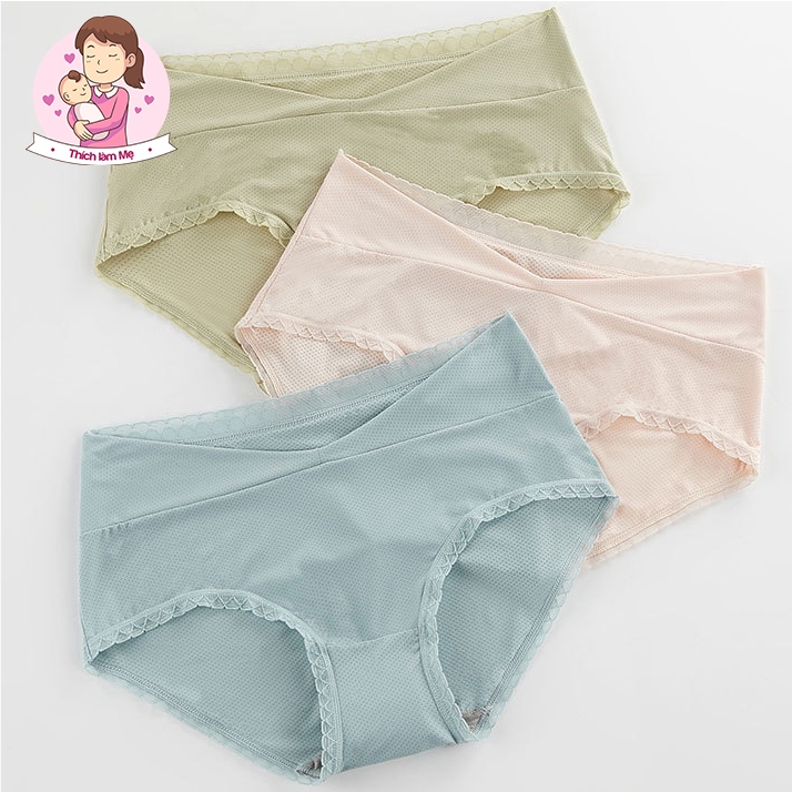 Quần lót bầu và sau sinh cạp chéo chất Su Đúc, thông hơi, đáy cotton kháng khuẩn, bigsize 9090