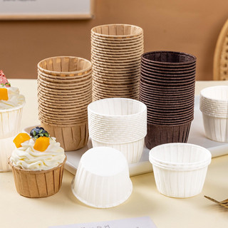 Set 10 cốc giấy trơn đựng bánh Cupcake