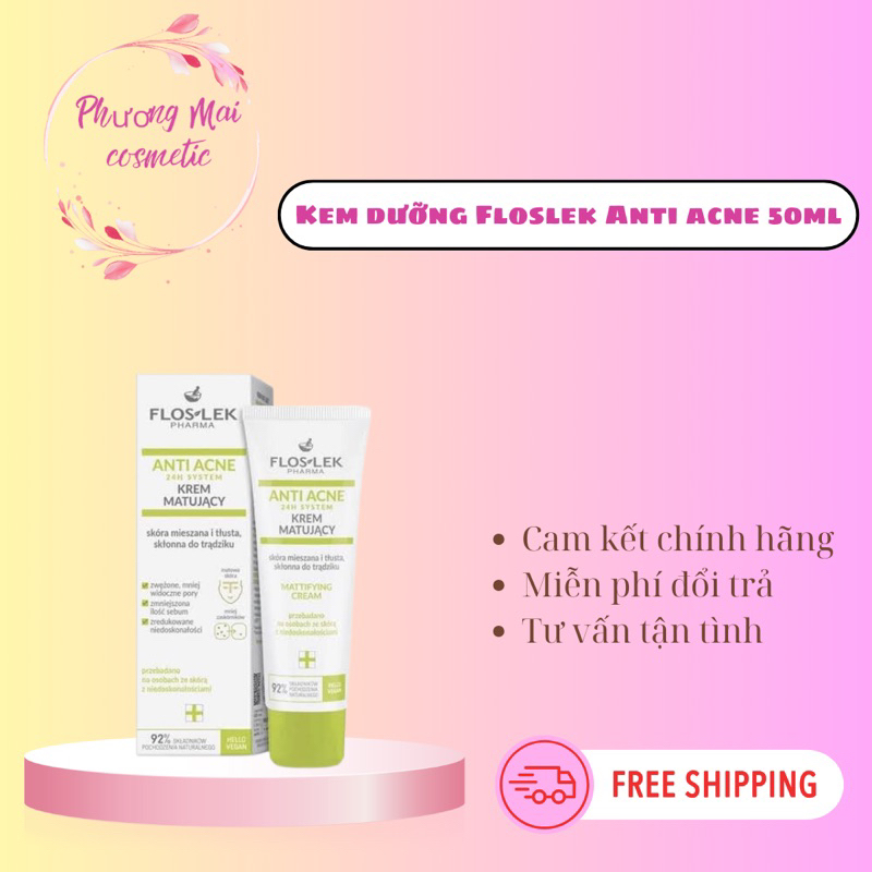 Kem kiểm soát dầu Floslek Anti Acne Mattifying Cream - Kem dưỡng Floslek