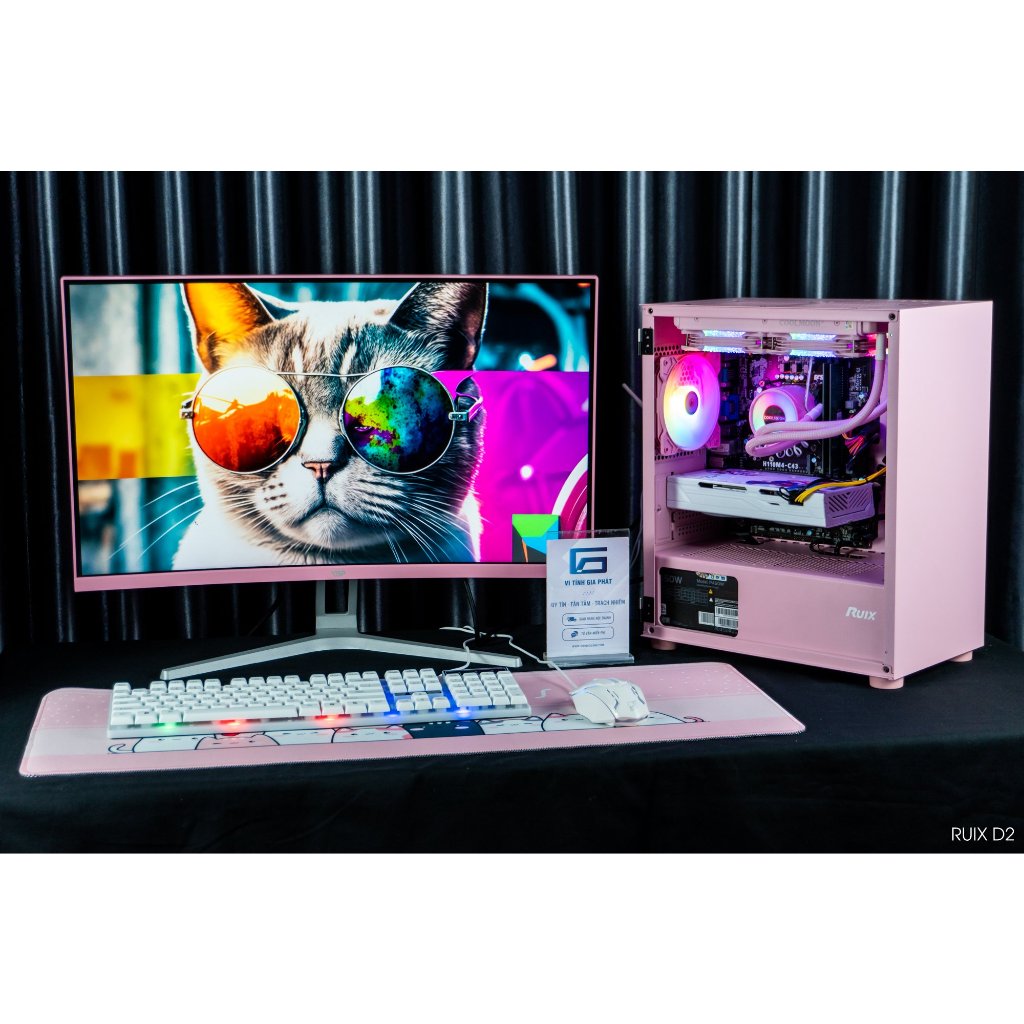 Bộ máy tính PC Tản Nước RUIX Hồng Core i7 4770, VGA RX 580 8G, 16GB Ram  chiến Game, làm đồ hoạ cực ngon