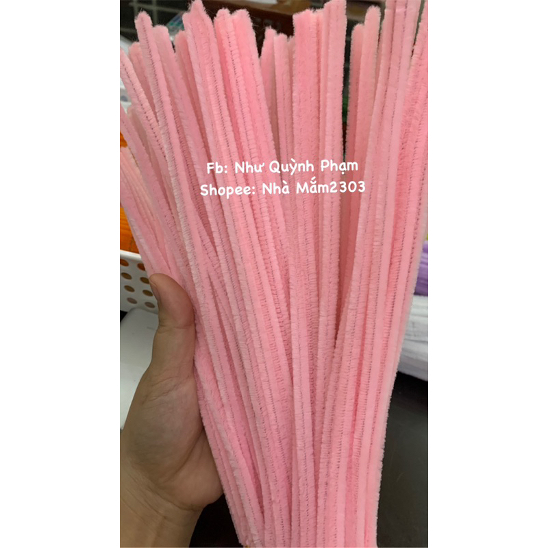 CHUẨN LOẠI 1 Kẽm nhung màu hồng phấn lên hoa xinh xỉu lông dày và mịn