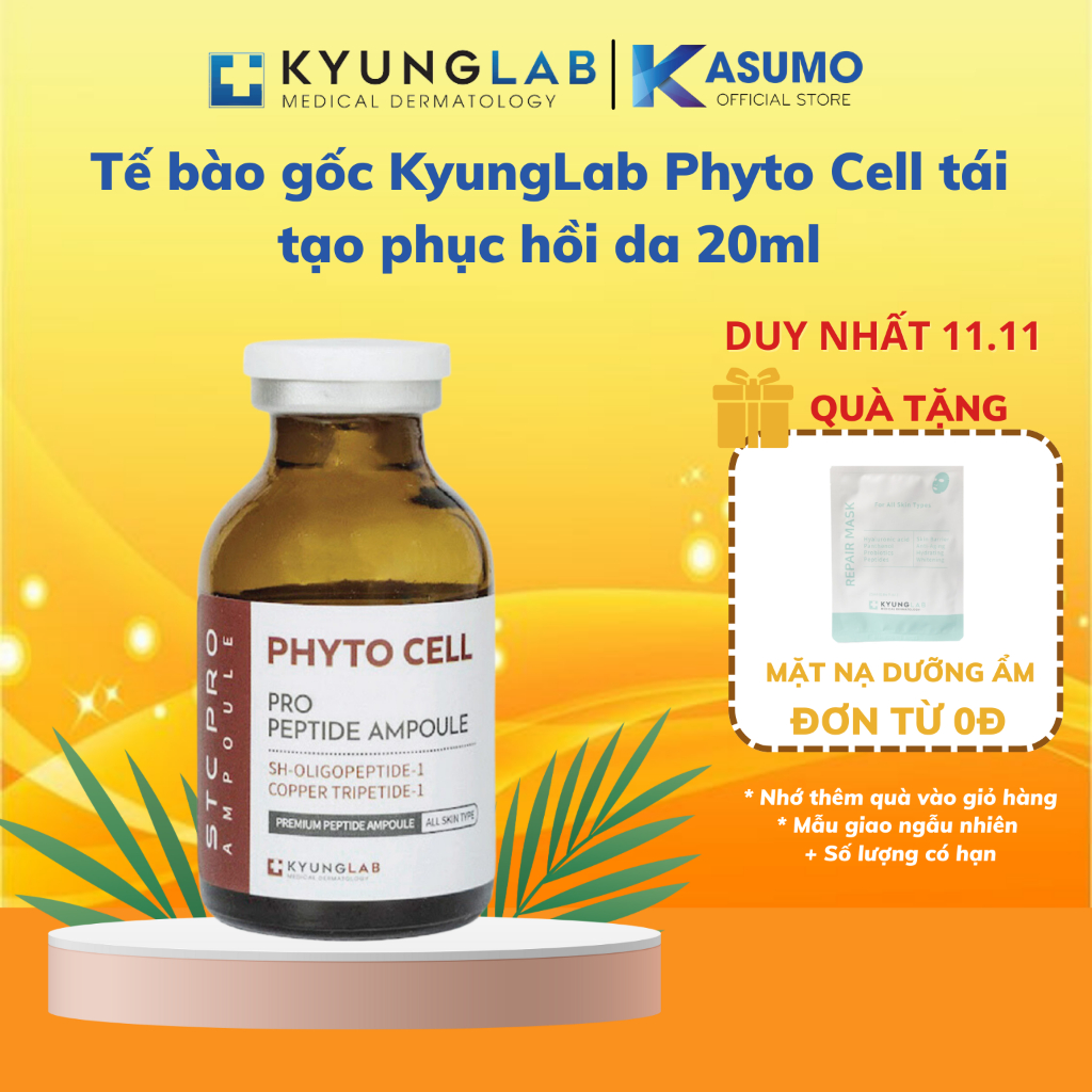 Tế Bào Gốc Phyto Cell Peptide Ampoule Kyunglab 20ml Giúp Thanh Lọc, Phục Hồi Và Tái Tạo Da