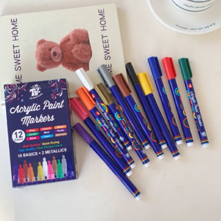 (Mới về) Bút màu Acrylic vẽ trên mọi chất liệu: Vải, kính, kim loại, nhựa, vẽ giày