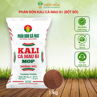 Phân bón kali cà mau - phân kali phân bón hiệp hòa 61 dạng bột dễ hòa tan tăng chất lượng hoa và quả túi 1kg