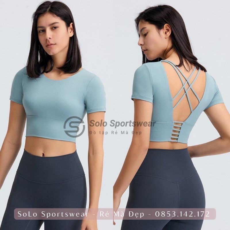 Áo Thun Tập Gym Yoga Croptop Ôm Body CÓ MÚT Thể Thao Nữ Thun Poly Mềm Mịn Thoáng Mát Cực Tôn Dáng 912