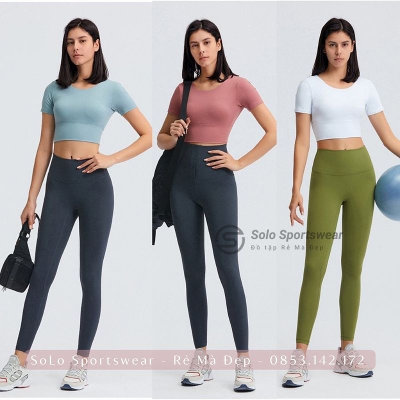 Áo Thun Tập Gym Yoga Croptop Ôm Body CÓ MÚT Thể Thao Nữ Thun Poly Mềm Mịn Thoáng Mát Cực Tôn Dáng 912