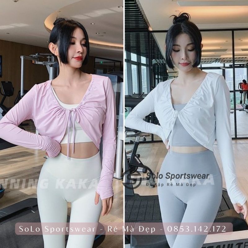 Áo khoác lửng tập Gym Yoga Năng động, áo cardigan chống nắng thun co giãn thoáng mát Đồ Tập Rẻ Đẹp GYMSTORE 1949
