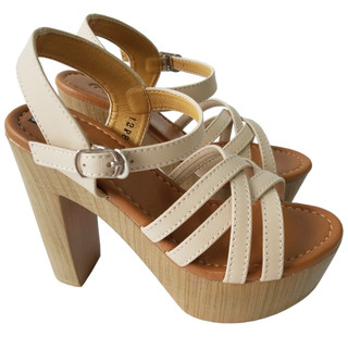 Giày sandal cao gót nữ bigben da bò thật cao 12 phân gcg128
