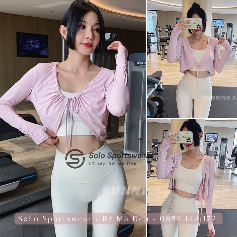 Áo khoác lửng tập Gym Yoga Năng động, áo cardigan chống nắng thun co giãn thoáng mát Solo Sportswear 1949