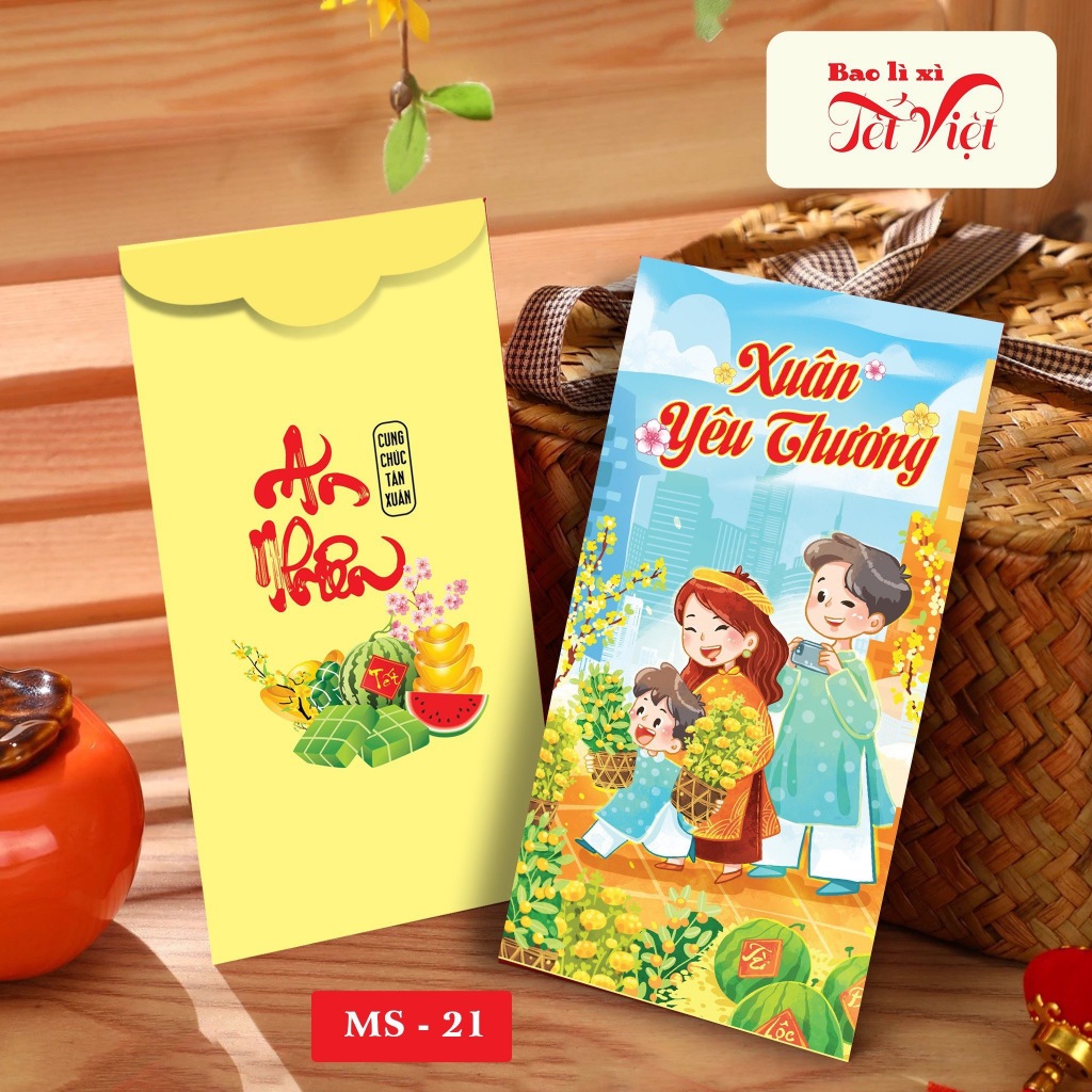 INBOX CHỌN MẪU - SỈ 1000 BAO LÌ XÌ TRUYỀN THỐNG TẾT 2024 GIẤY C150 CAO CẤP - Mẫu Hot Trend, Hoa Lá, Dễ Thương - NHI.TNL