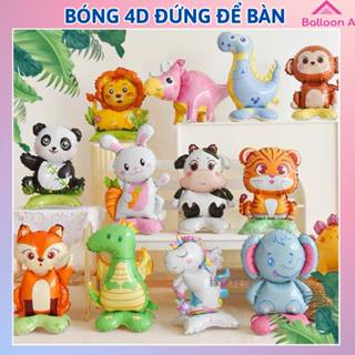 Bong Bóng Hình Thú Con vật 4D Lớn Có Đế Đứng Để Bàn Trang Trí Tiệc Sinh Nhật Cho Bé
