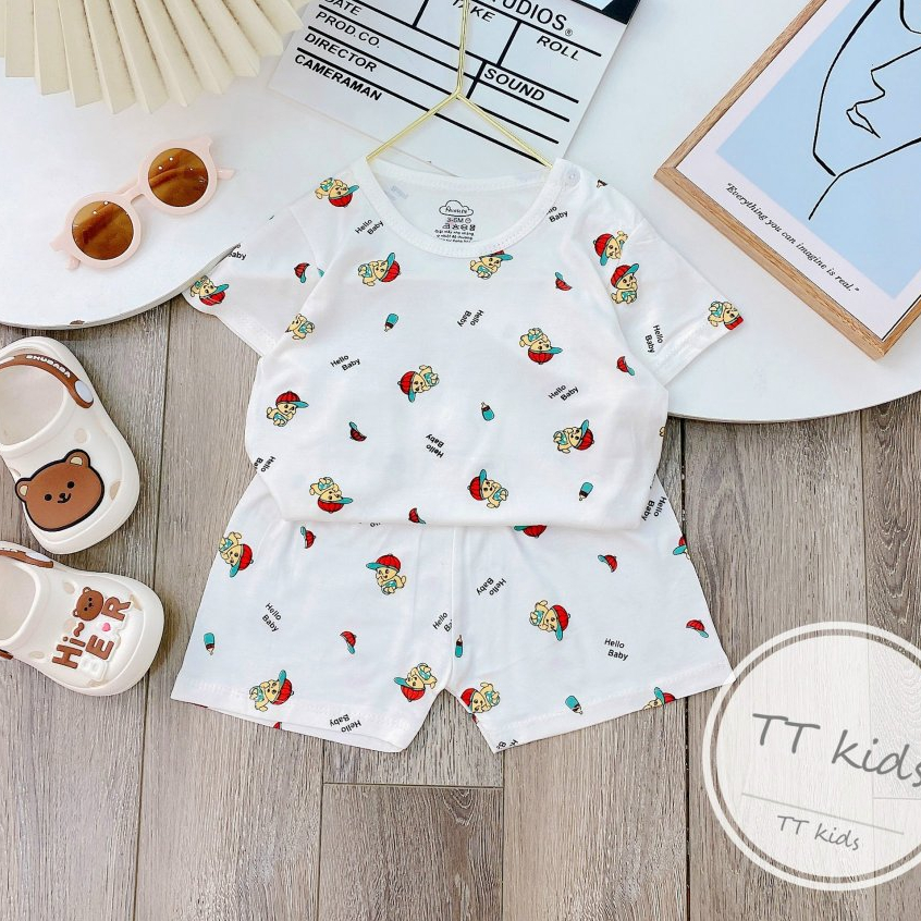 Bộ quần áo cộc tay ava siêu mềm mịn cho bé trai, bé gái BC21