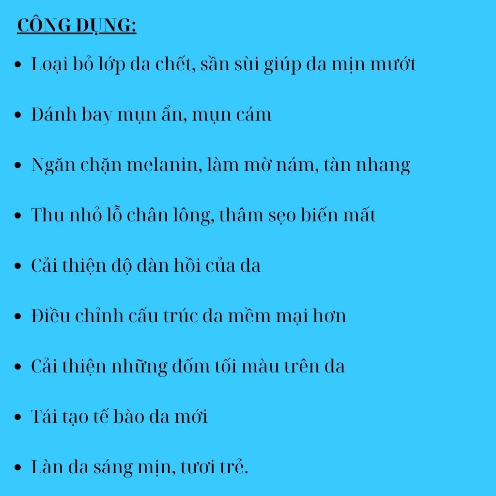 Peel bóc tách nám đông trùng giúp sạch nám trắng da và căng bóng