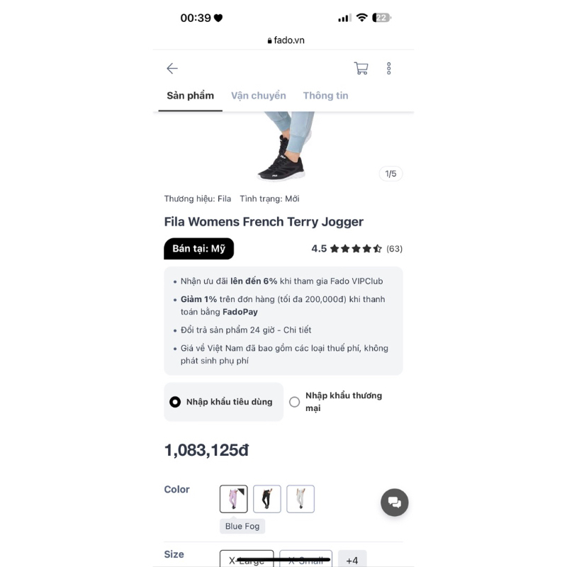 Quần Thun Jogger Big Size Fil@ Xịn