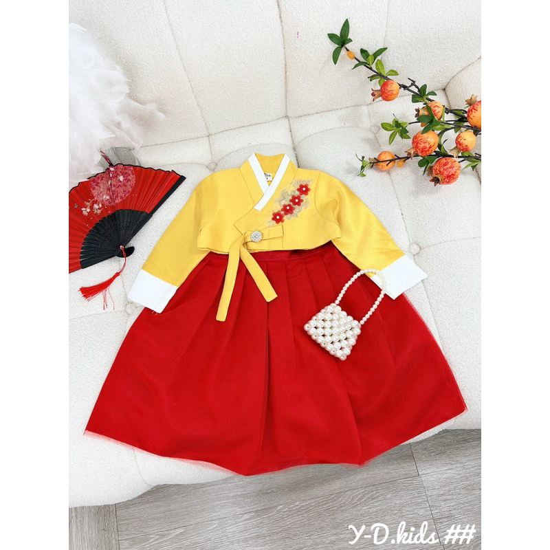 Set Hanbook gấm thêu hoa cao cấp cho bé gái 10-25kg
