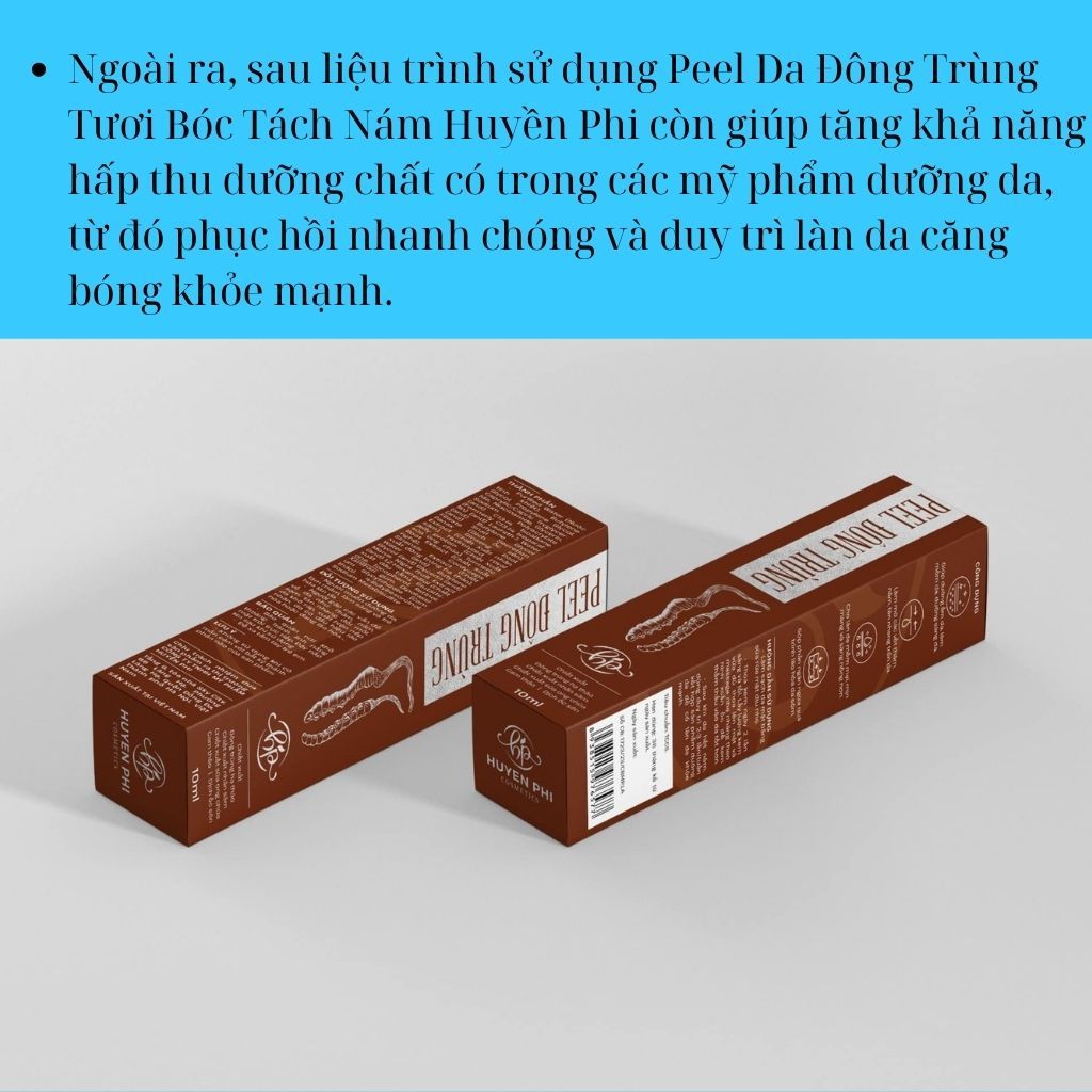 Peel bóc tách nám đông trùng giúp sạch nám trắng da và căng bóng