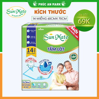 Tấm lót người lớn sunmate size 60cmx70cm 14 miếng