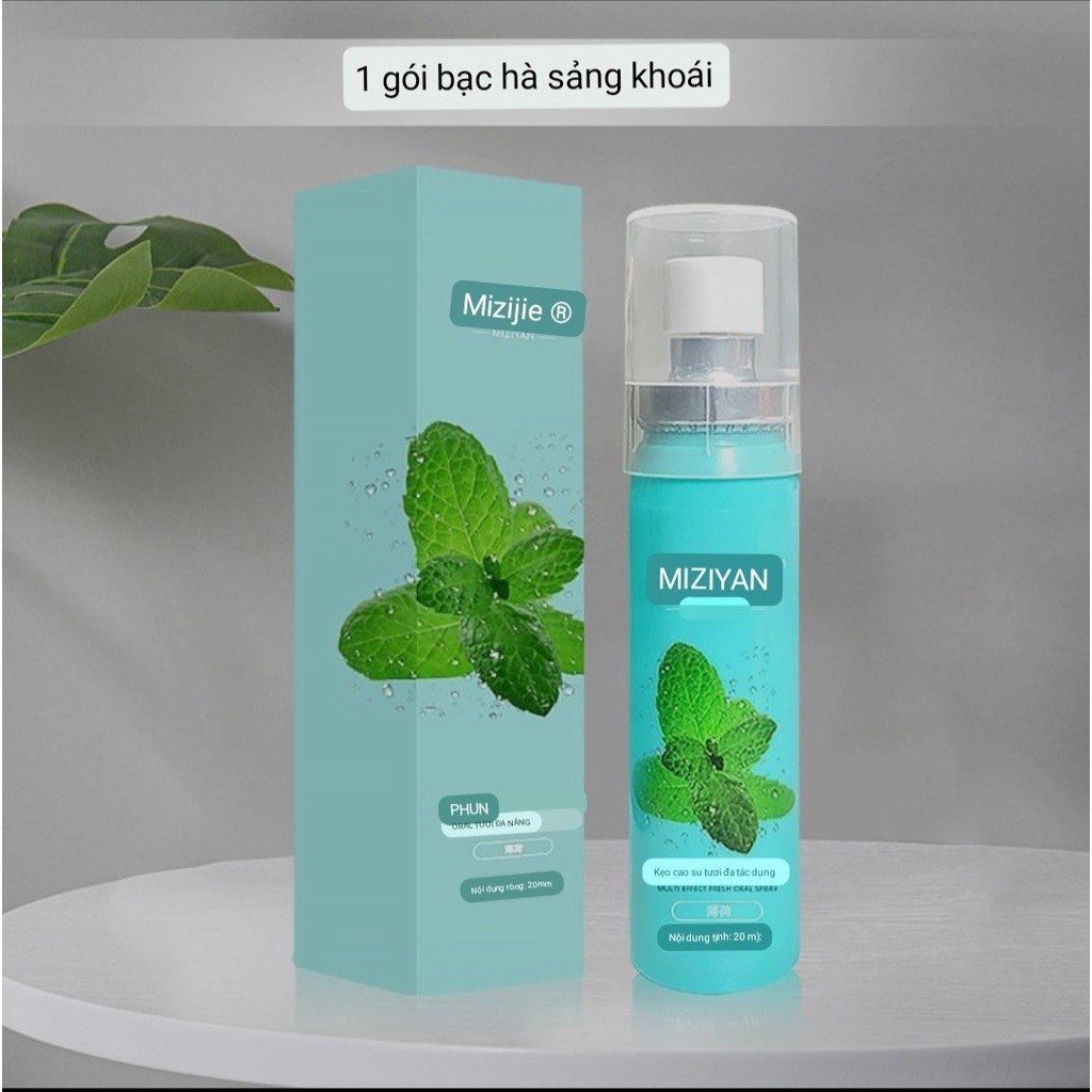 Xịt Thơm Miệng MIZIYAN Hoa Quả Thơm miệng sạch sẽ vị đào, bạc hà, cam mát dung tích 15ml