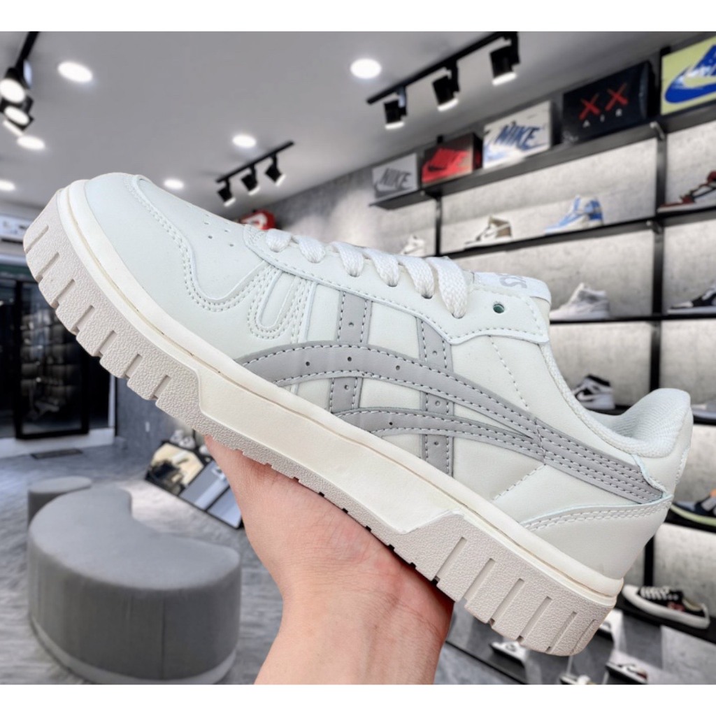 Giày Asics Court MZ đế nâu và xám, giày thể thao sneaker asic đế cao su nam nữ mới Hot Hit full Box