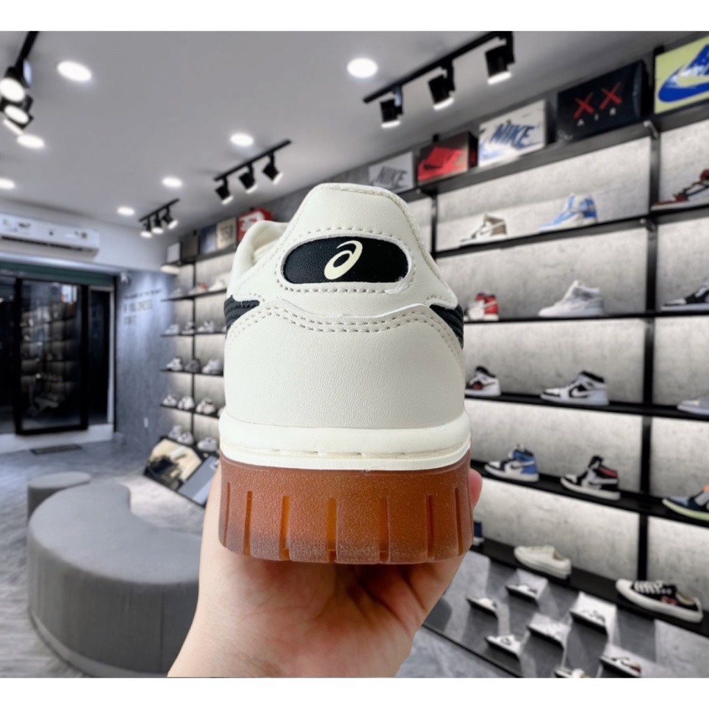 Giày Asics Court MZ đế nâu và xám, giày thể thao sneaker asic đế cao su nam nữ mới Hot Hit full Box