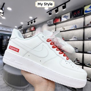 Giày sneaker nike_air force 1 trắng supreme, giày af1 supreme bản chuẩn full box bill mới nhất