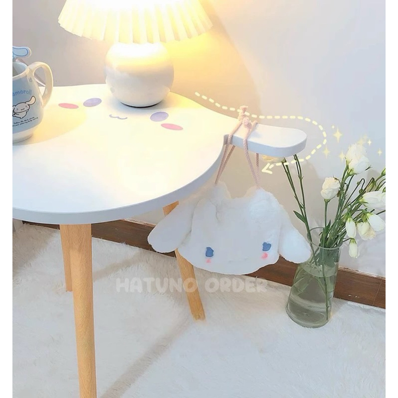 Bàn Trà, Bàn Cafe Cinnamoroll, Bàn Trà Chân Gỗ Tự Nhiên Hình Thú Sanrio Dễ Thương Decor Phòng Ngủ - Hatuno Order