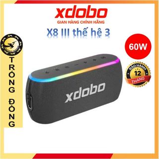  Loa Bluetooth Xdobo X8 III Công Suất 60W Tích Hợp Power Bank Chống Nước IPX7 Hỗ Trợ Thẻ TF DSP TWS Led RGB hiệu ứng 