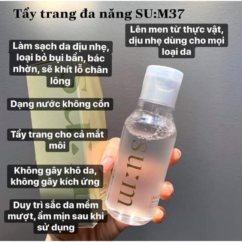(1/2024)Tẩy trang sum37 essential 3 in 1 Skin Saver Essential Cleansing Water 100ml