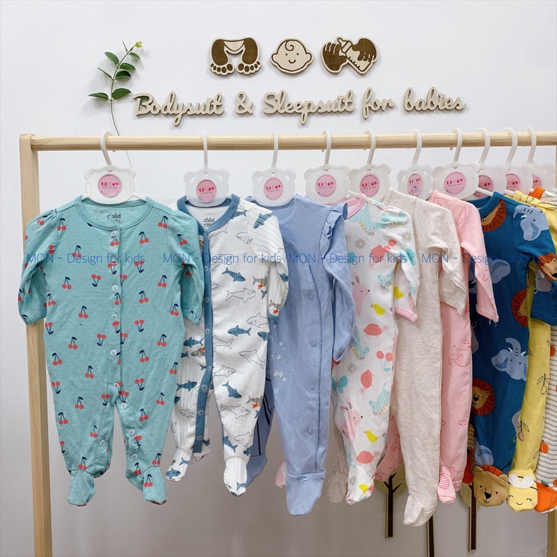 Link 2  Sleepsuit tiny, bộ body dài tay xuất dư kèm BAO TAY LẬT cho bé SINH NON, SƠ SINH THIẾU THÁNG, SINH ĐÔI