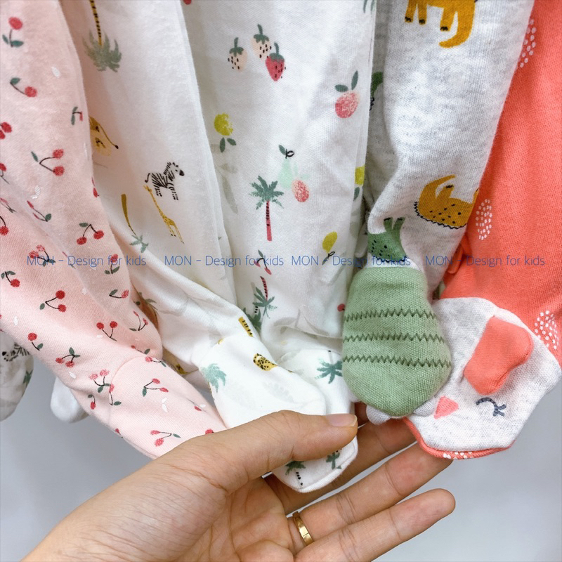 Link 2  Sleepsuit tiny, bộ body dài tay xuất dư kèm BAO TAY LẬT cho bé SINH NON, SƠ SINH THIẾU THÁNG, SINH ĐÔI