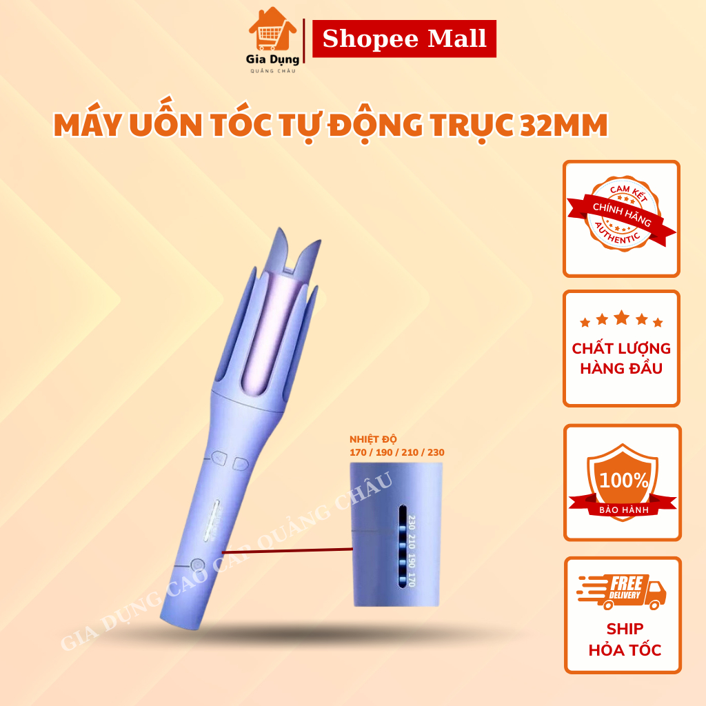 Máy Uốn Tóc Tự Động NMC Hàn Quốc trục 32mm, máy uốn tạo kiểu ion 4 chế độ nhiệt bảo vệ tóc khỏi hư tổn