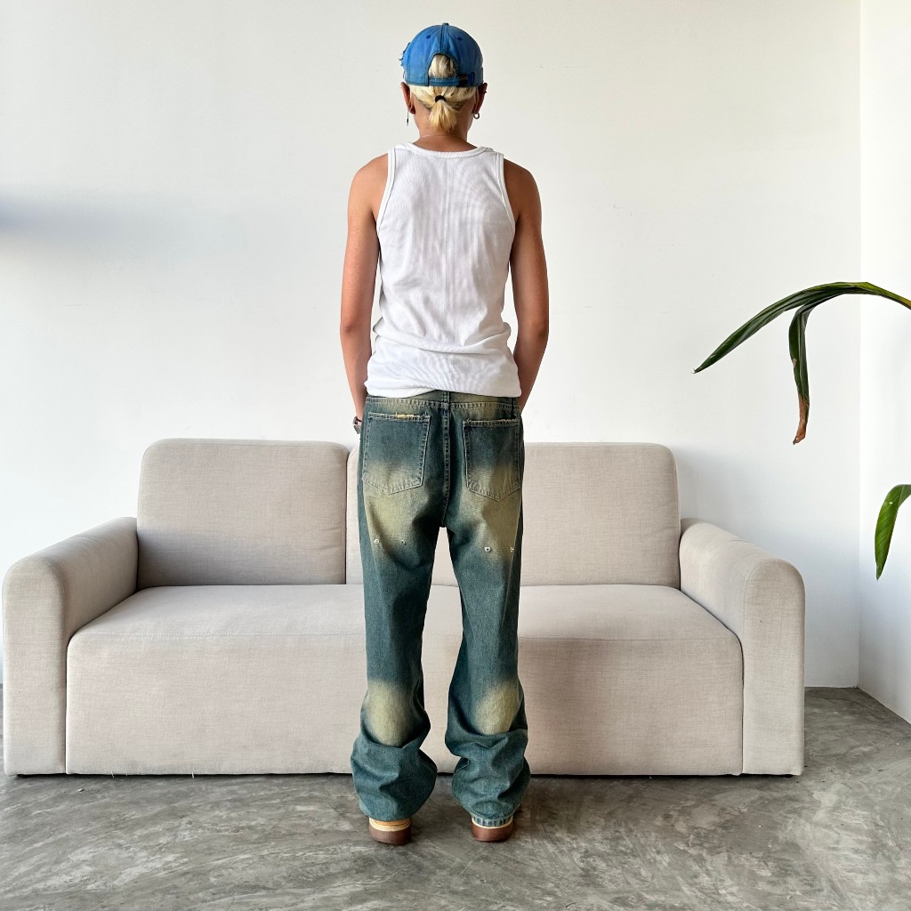 BAGGY JEANS WASHED PANTS SS23  - Quần Jeans BAGGY Ống Suông - Hungocb Studio