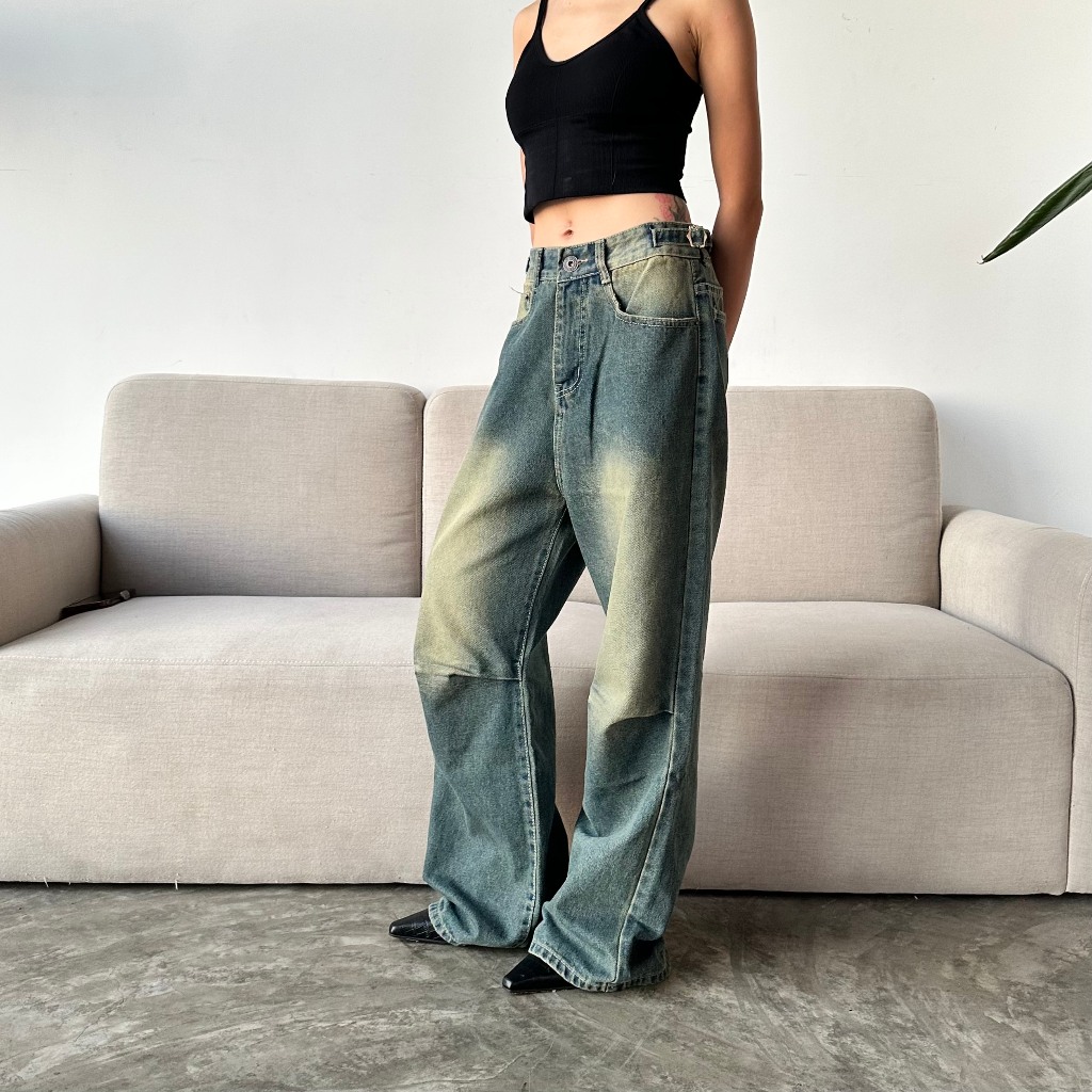 BAGGY JEANS WASHED PANTS SS23  - Quần Jeans BAGGY Ống Suông - Hungocb Studio