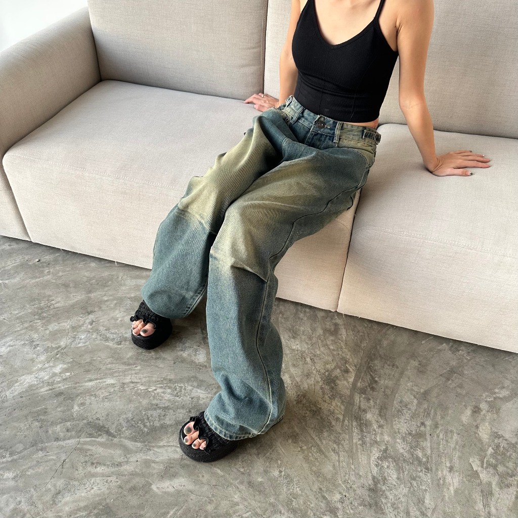 BAGGY JEANS WASHED PANTS SS23  - Quần Jeans BAGGY Ống Suông - Hungocb Studio