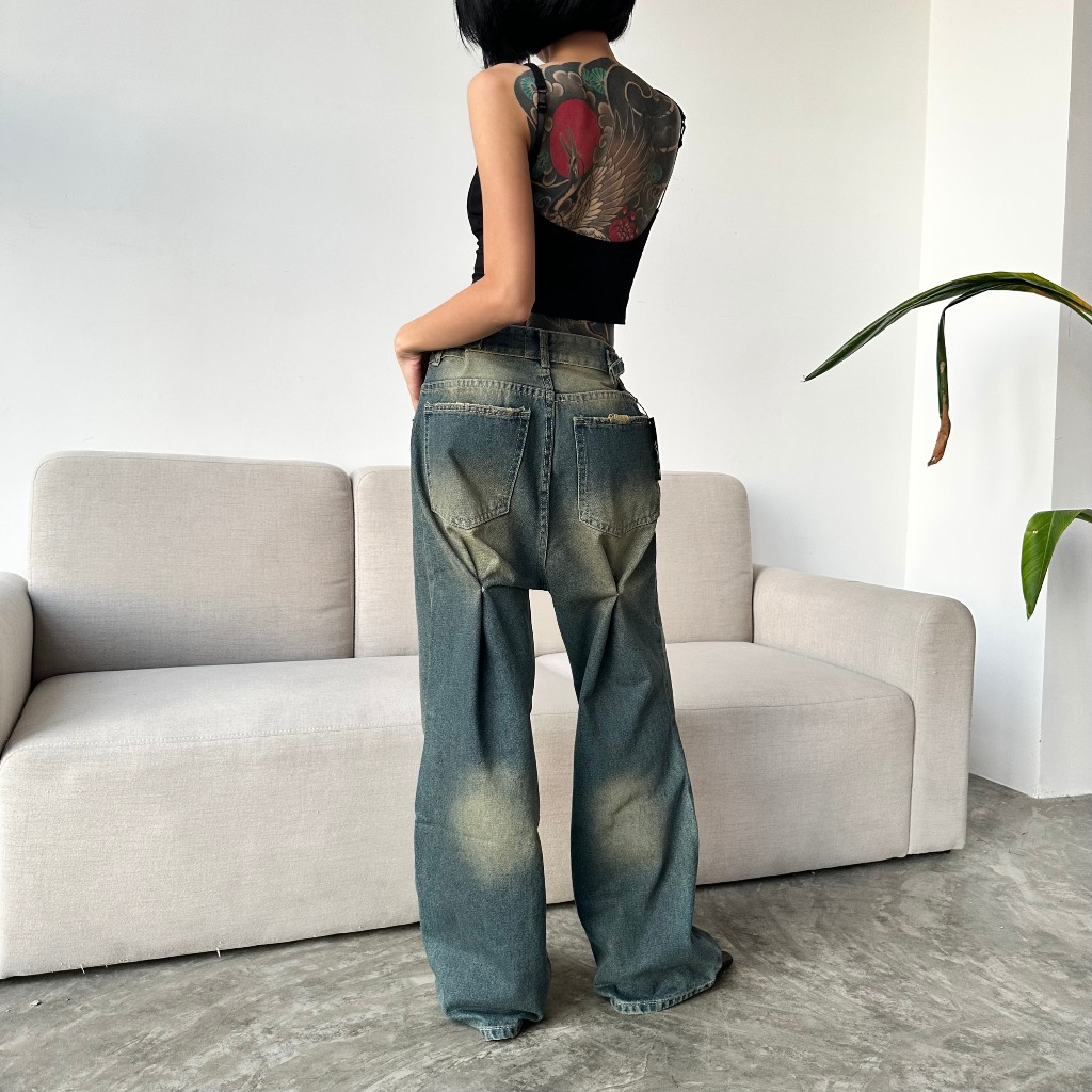BAGGY JEANS WASHED PANTS SS23  - Quần Jeans BAGGY Ống Suông - Hungocb Studio